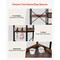 Corner Display Shelf with 5 Wooden Tiers and 4 Hooks for Home and Office